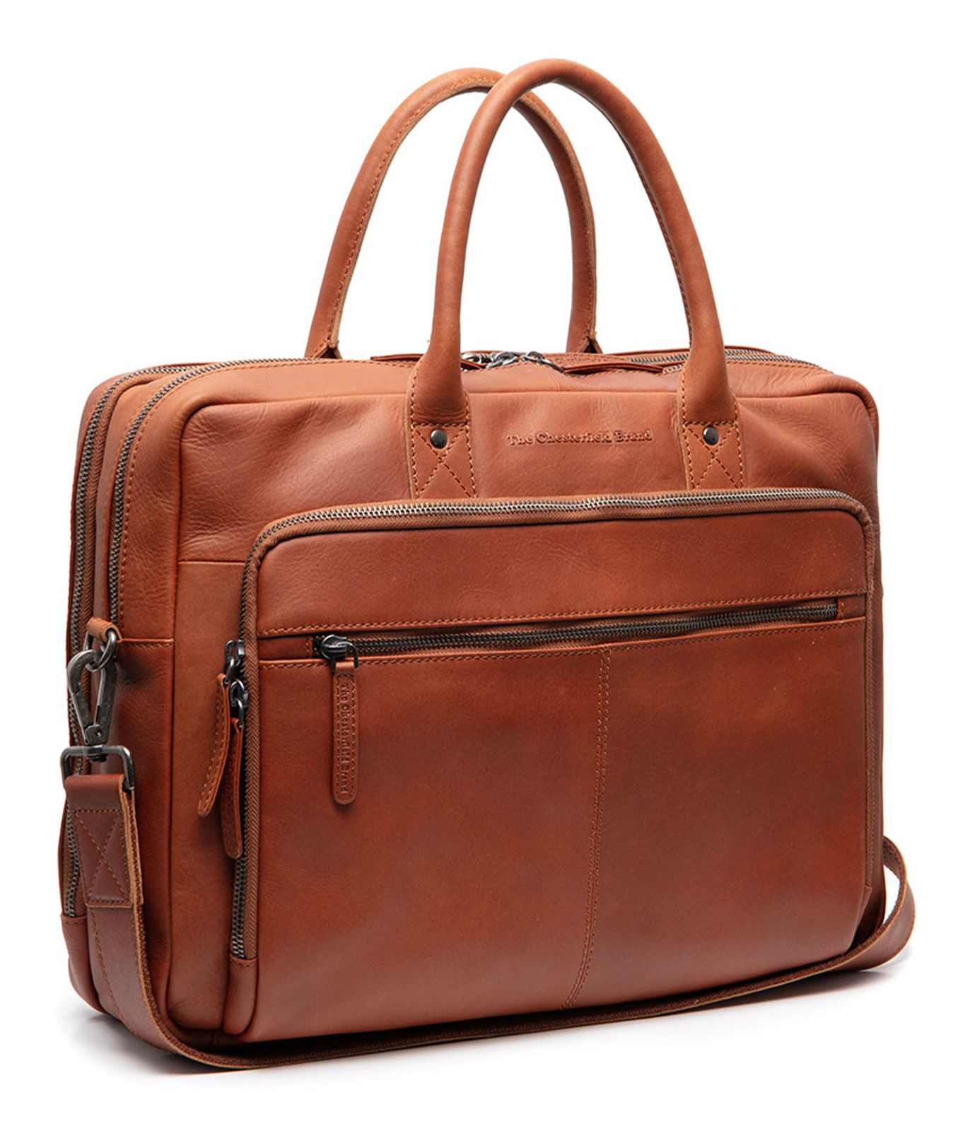 The Chesterfield Brand Tacama Leather Laptop Bag Cognac