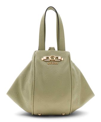 GUESS Anise Top Handle Pouch Sage Logo