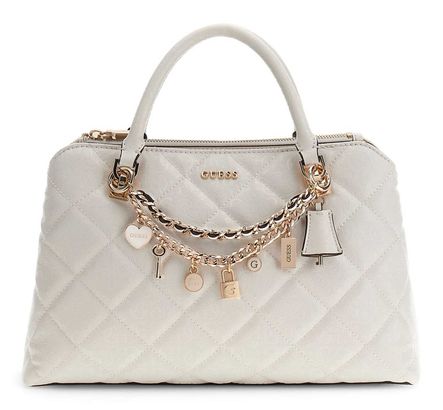 GUESS Libby Two Compartment Tote Cream White