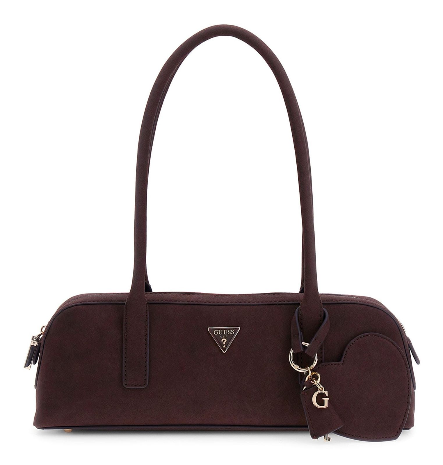 GUESS Isobel Small Shoulder Satchel Espresso