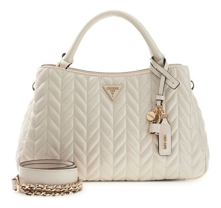 GUESS Cheryl Triple Compartment Satchel Stone