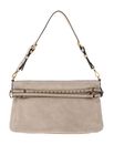 PINKO Belt Bag Classic Suede Beige - Smoke Grey - Antique Gold