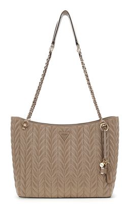 GUESS Cheryl Two Compartment Tote Dark Taupe GUESS Cheryl Two Compartment Tote Dark Taupe