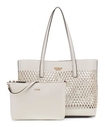 GUESS Letty 2 in 1 Tote Cream White