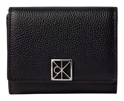 Calvin Klein CK ACC Emblem HW Pebble Trifold with Zip Pocket Black
