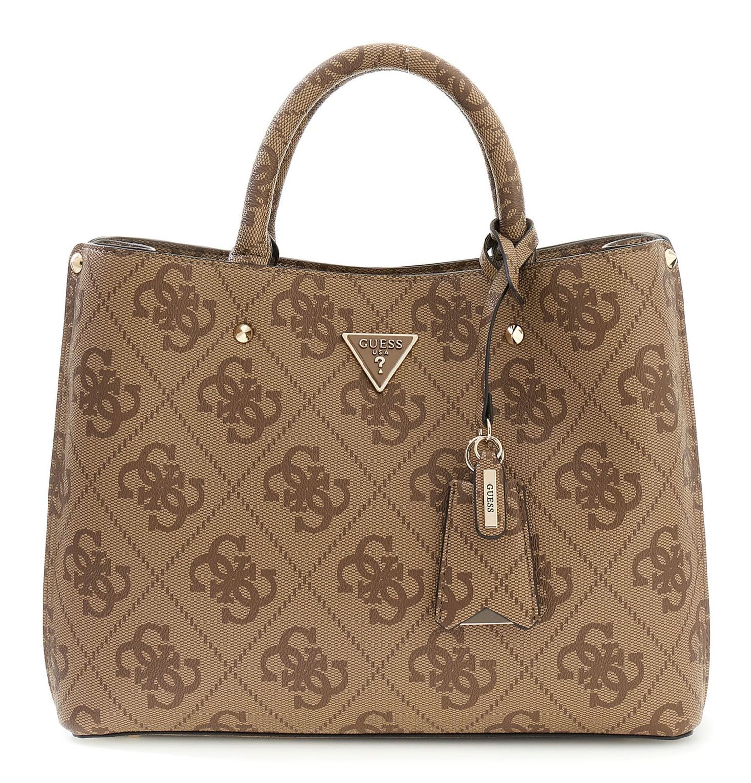 GUESS Meridian II Girlfriend Satchel Latte Logo GUESS Meridian II Girlfriend Satchel Latte Logo