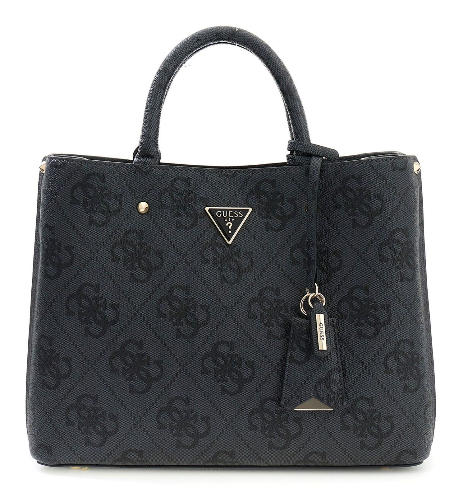 GUESS Meridian II Girlfriend Satchel Coal Logo GUESS Meridian II Girlfriend Satchel Coal Logo