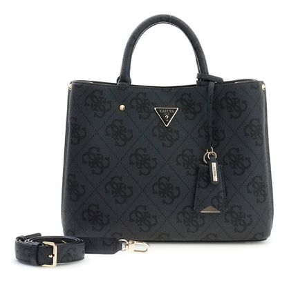 GUESS Meridian II Girlfriend Satchel Coal Logo