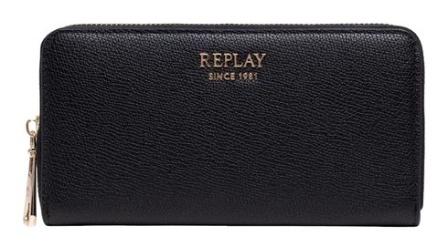REPLAY Zip Around Wallet Black