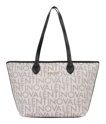 VALENTINO Logo Shopping Bag Beige / Nero