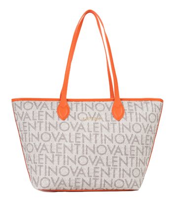 VALENTINO Logo Shopping Bag Beige / Arancio