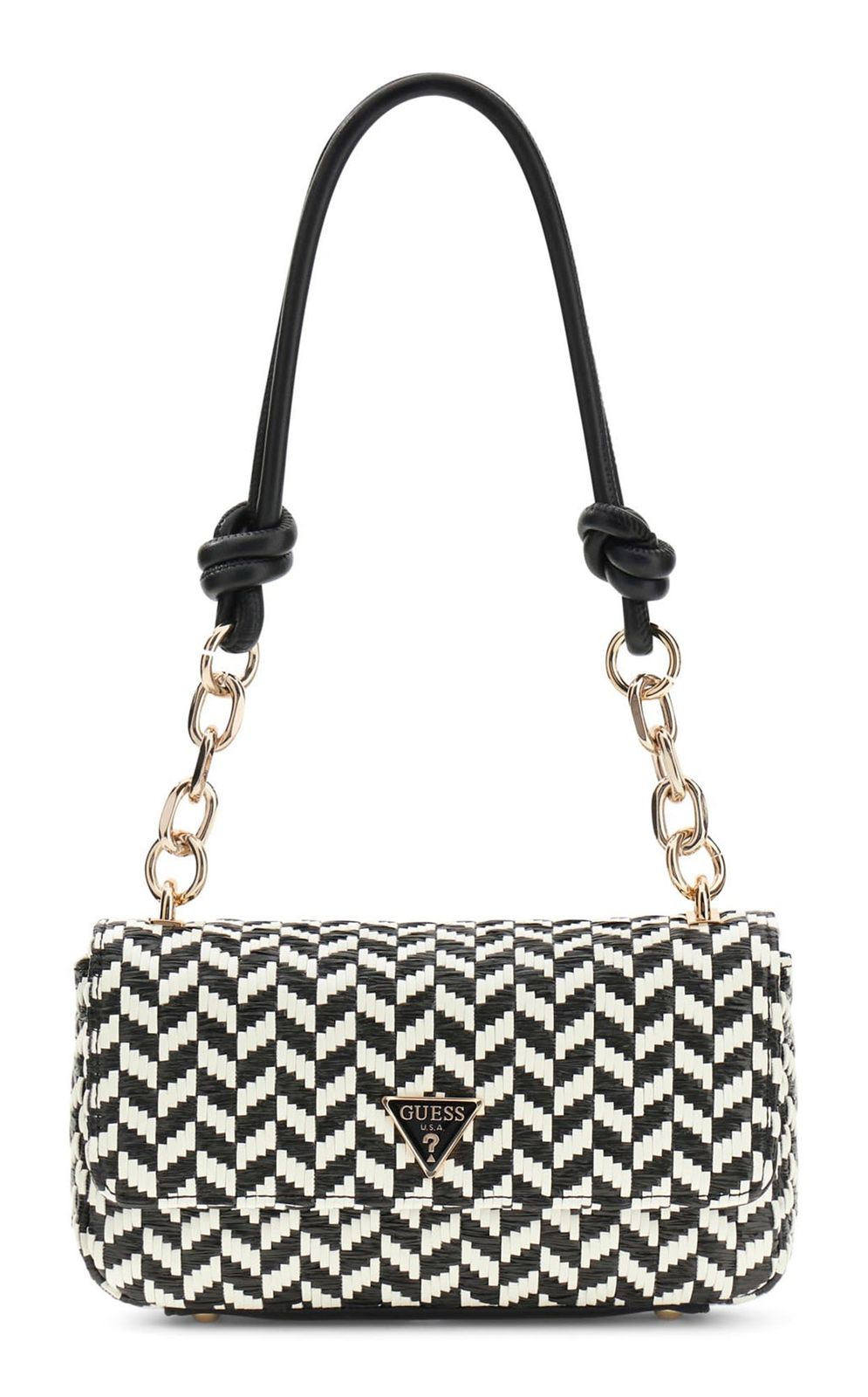 GUESS Tessi Flap Shoulder Bag Black Multi