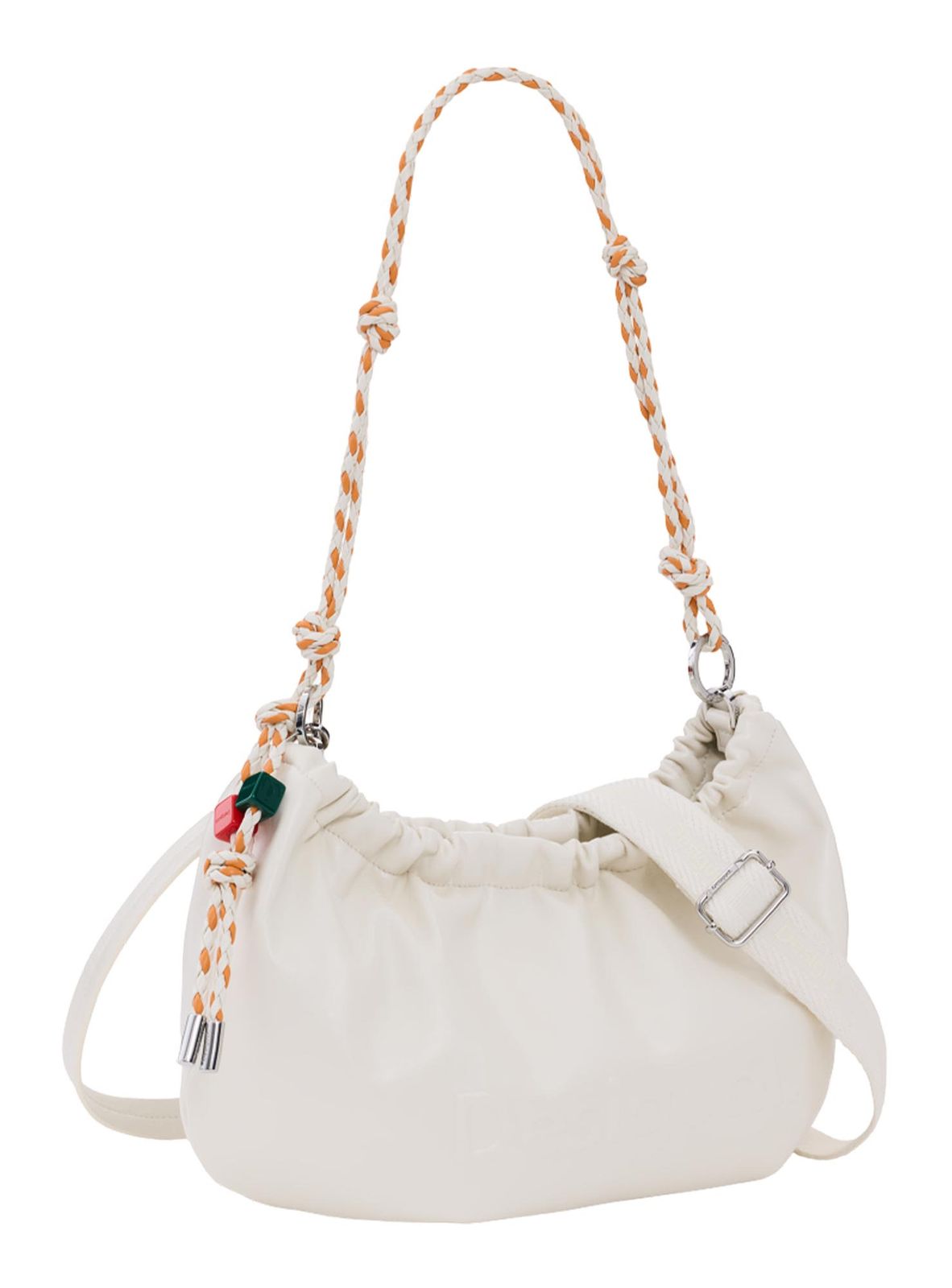 Desigual Half Logo Waver Shoulder Bag Beige Crude Desigual Half Logo Waver Shoulder Bag Beige Crude
