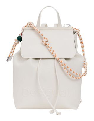 Desigual Half Logo Luena Mini Backpack Beige Crude
