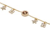 GUESS Secret Garden Flower Charms Bracelet S Yellow Gold