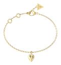 GUESS By Your Side 8mm Heart Charm Bracelet S Yellow Gold