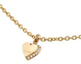 GUESS By Your Side 8mm Heart Charm Bracelet S Yellow Gold