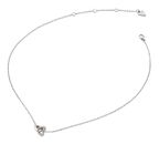 GUESS Beloved 16-18" Heart Links Necklace Rhodium