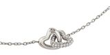 GUESS Beloved 16-18" Heart Links Necklace Rhodium