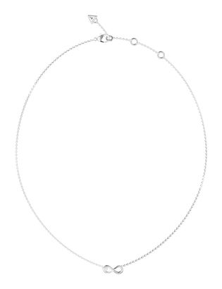 GUESS Love Bites 16-18" Infinity Necklace Rhodium
