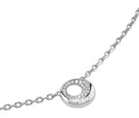 GUESS Moon Drops 16-18" Coin Pave Necklace Rhodium