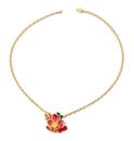 GUESS Floris 18-20" Bouquet Enamel Necklace Yellow Gold / Multicolor