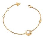 GUESS Moon Drops 12mm Coin Pave Bracelet S Yellow Gold