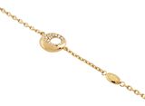 GUESS Moon Drops 12mm Coin Pave Bracelet S Yellow Gold