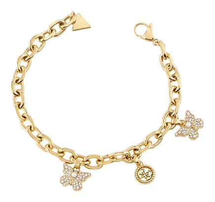 GUESS Borboleta Borboleta & 4G Charm Bracelet S Yellow Gold