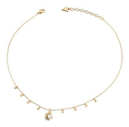 GUESS Aurora 16-18" Pave Fringes Yellow Gold