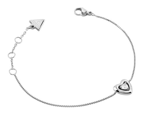 GUESS Beloved 10mm Crystal Heart Bracelet S Rhodium