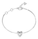 GUESS Beloved 10mm Crystal Heart Bracelet S Rhodium