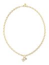 GUESS Love Bites 16-18" Lucky Charm Pave Necklace Yellow Gold