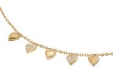 GUESS By Your Side 16-18" Heart Charms Necklace Yellow Gold
