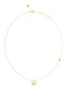 GUESS Moon Drops 16-18" Coin Pave Necklace Yellow Gold