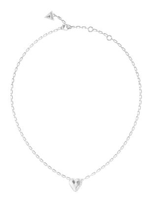 GUESS By Your Side 16-18" Heart Necklace Rhodium