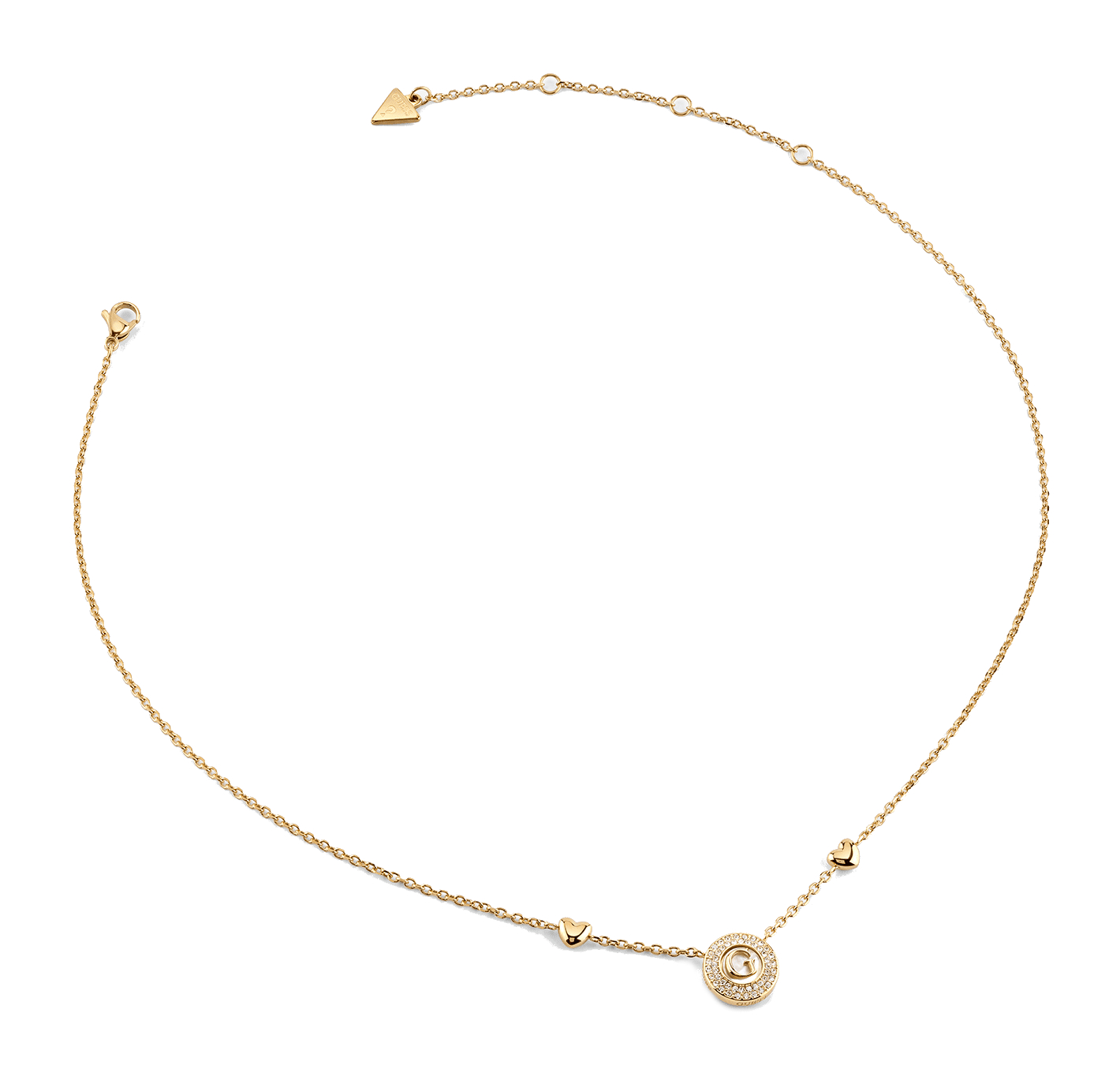GUESS G Talisman 16-18" Pearly G Coin Necklace Yellow Gold