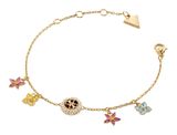 GUESS Secret Garden Flower Charms Bracelet S Yellow Gold / Multicolor GUESS Secret Garden Flower Charms Bracelet S Yellow Gold / Multicolor