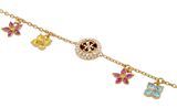 GUESS Secret Garden Flower Charms Bracelet S Yellow Gold / Multicolor GUESS Secret Garden Flower Charms Bracelet S Yellow Gold / Multicolor