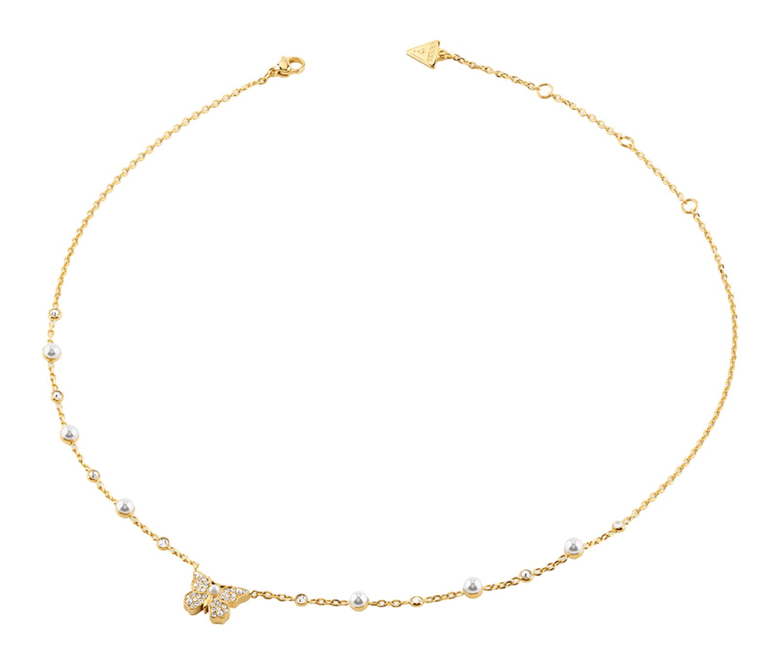 GUESS Borboleta 16-18" Pave Borboleta Necklace Yellow Gold