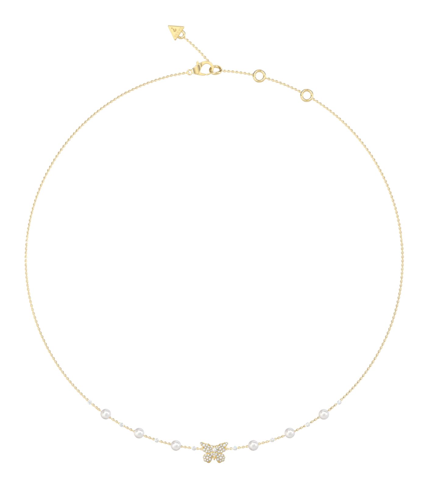 GUESS Borboleta 16-18" Pave Borboleta Necklace Yellow Gold GUESS Borboleta 16-18" Pave Borboleta Necklace Yellow Gold