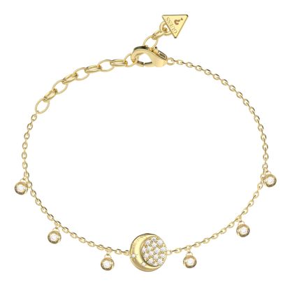 GUESS Aurora Pave Fringes Bracelet S Yellow Gold