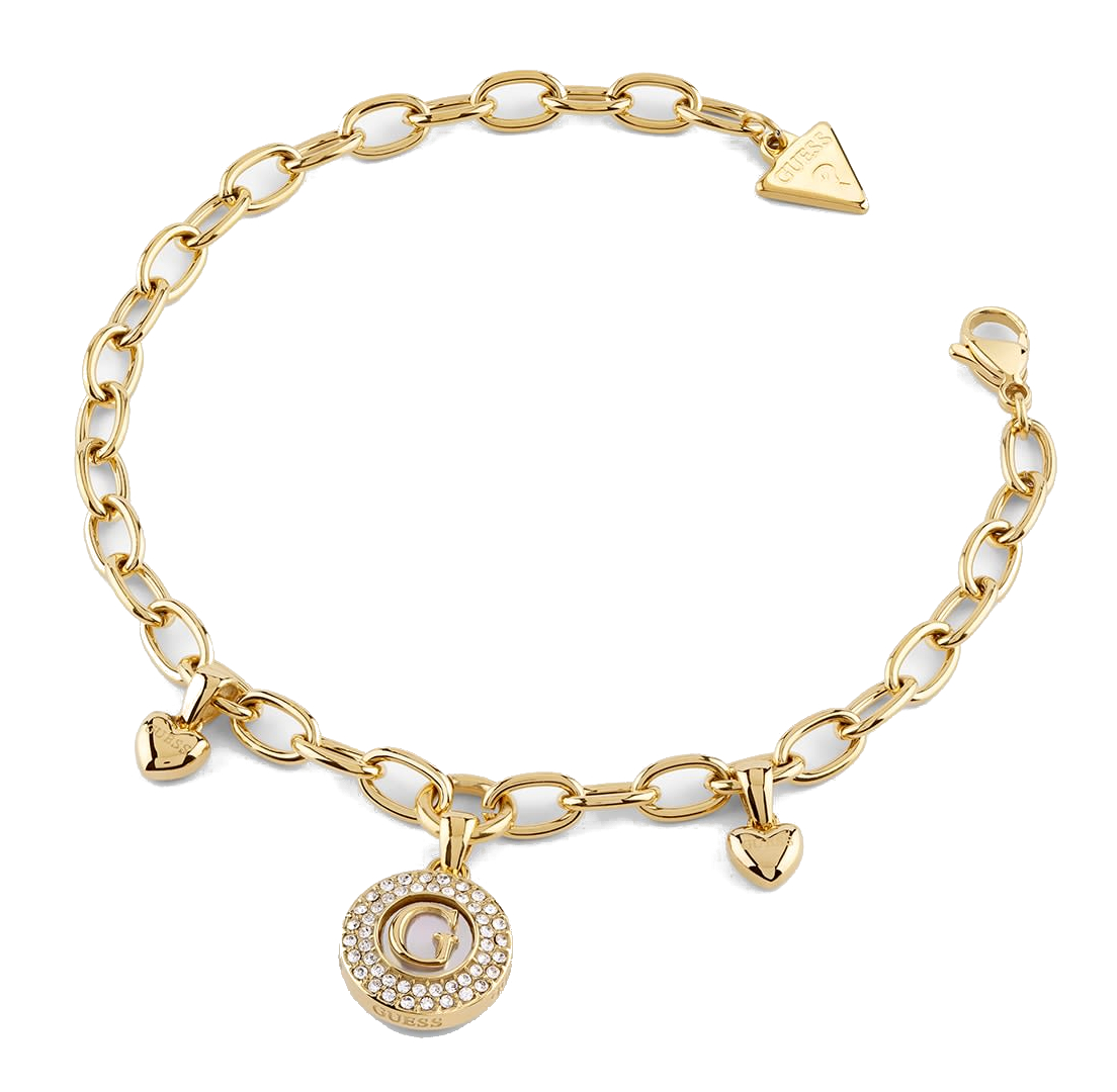GUESS G Talisman Pearly G Multi Charm Bracelet S Yellow Gold