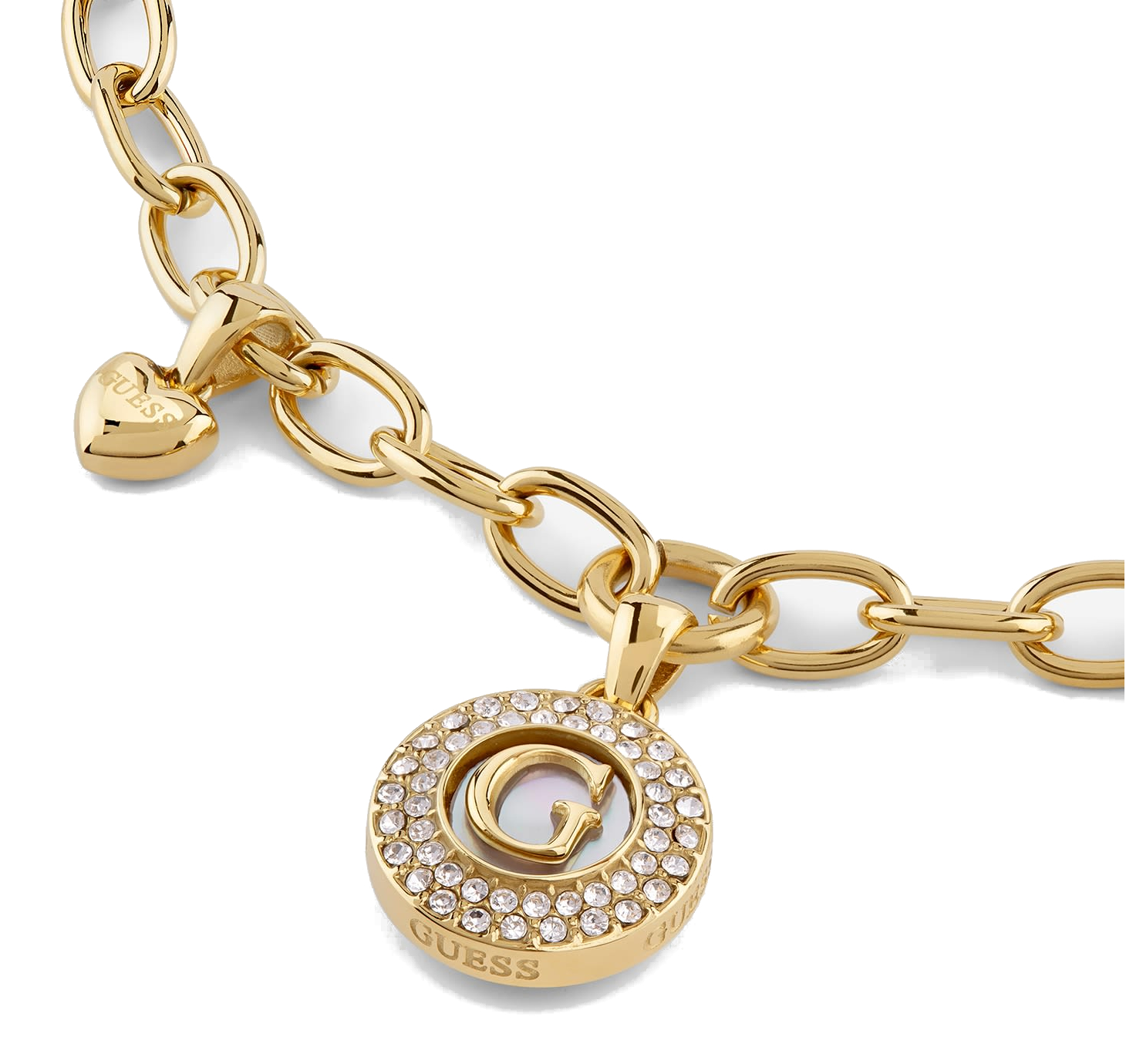 GUESS G Talisman Pearly G Multi Charm Bracelet S Yellow Gold GUESS G Talisman Pearly G Multi Charm Bracelet S Yellow Gold