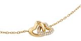 GUESS Beloved 16-18" Heart Links Necklace Yellow Gold