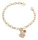 GUESS Love Bites Lucky Charm Pave Bracelet S Yellow Gold