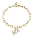 GUESS Love Bites Lucky Charm Pave Bracelet S Yellow Gold