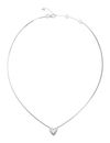 GUESS Beloved 16-18" Crystal Heart Necklace Rhodium