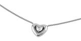 GUESS Beloved 16-18" Crystal Heart Necklace Rhodium