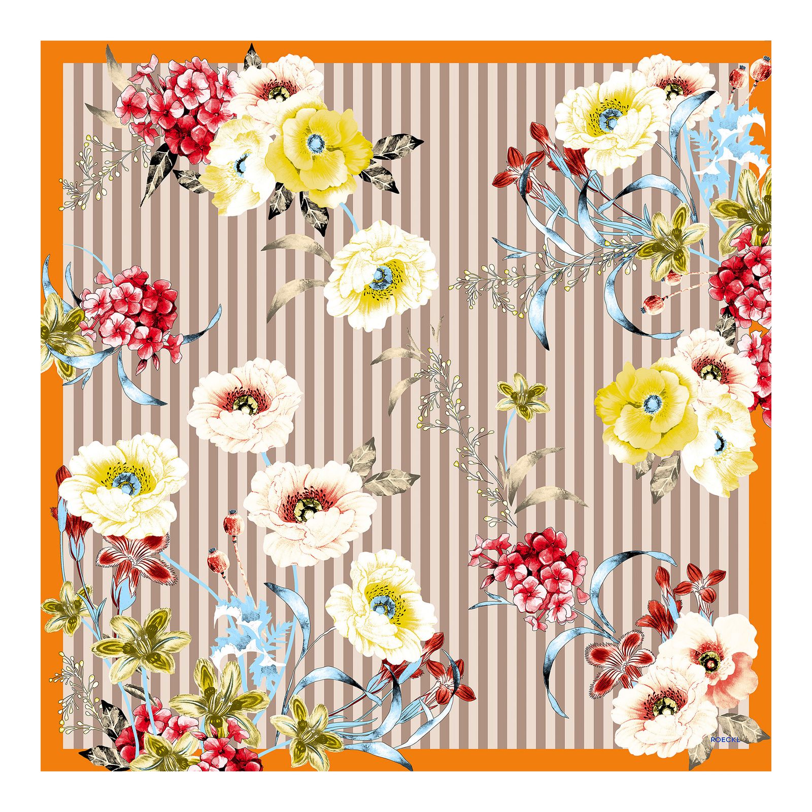 ROECKL Blossoming Stripes 53x53 Multi Natural ROECKL Blossoming Stripes 53x53 Multi Natural